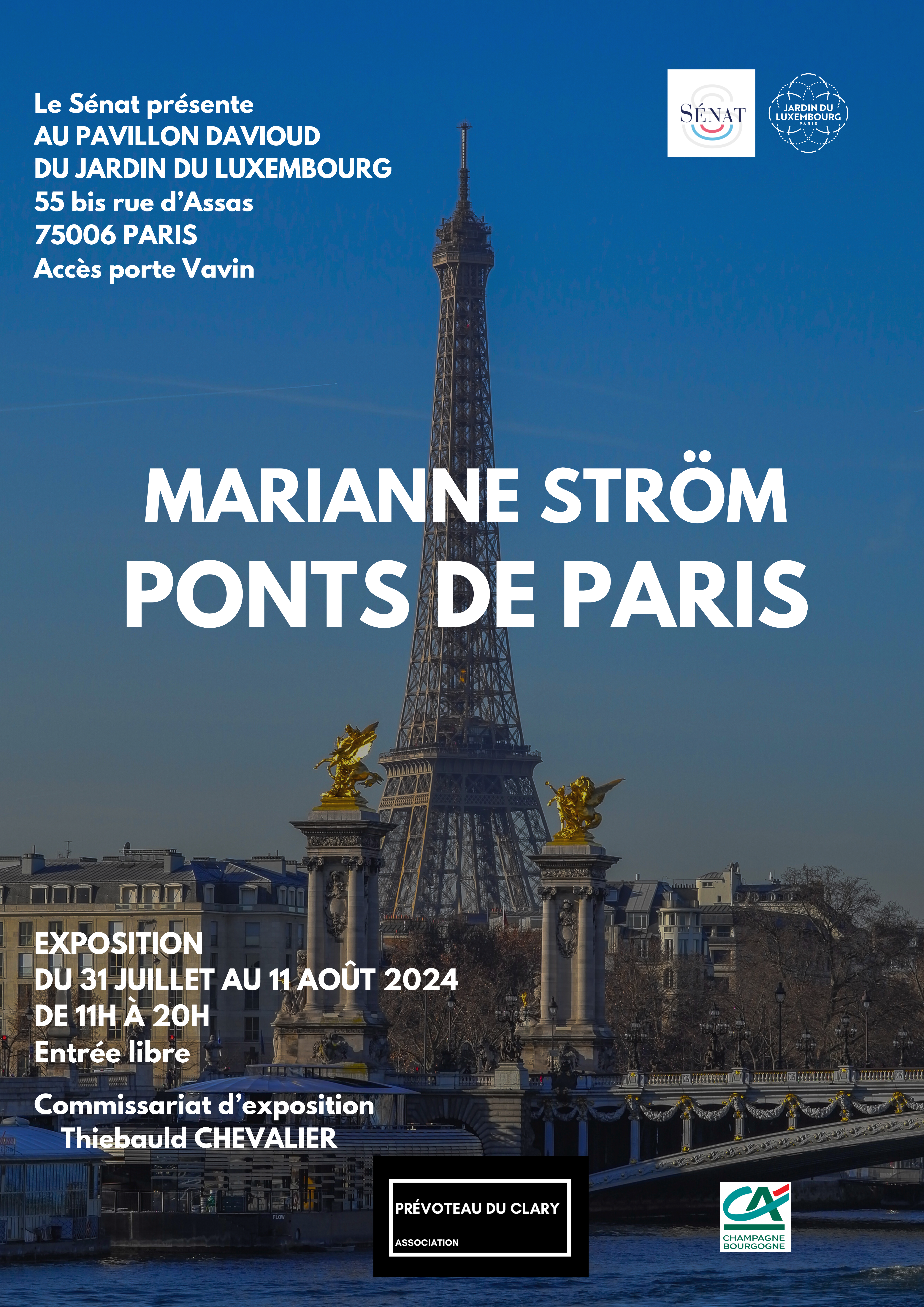 exposition ponts de paris Marianne STRÖM jardin du Luxembourg pavillon davioud jeux olympiques